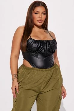 Fashion Nova She's A Ten Cargo Jumpsuit - Black/Green