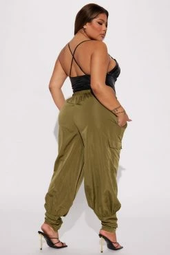 Fashion Nova She's A Ten Cargo Jumpsuit - Black/Green