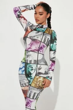 Fashion Nova Jumpsuits Icon Printed Jumpsuit - Black/combo