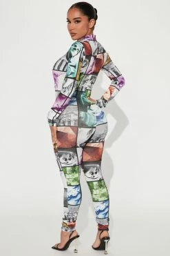 Fashion Nova Jumpsuits Icon Printed Jumpsuit - Black/combo