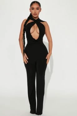 Fashion Nova Josie Hooded Jumpsuit - Black