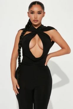 Fashion Nova Josie Hooded Jumpsuit - Black