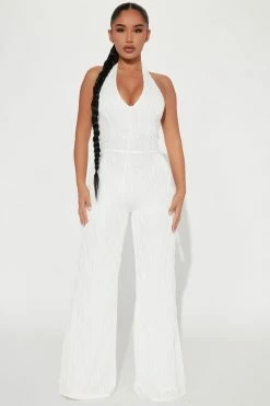 Fashion Nova When In Rome Jumpsuit - White Jumpsuits