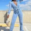 Fashion Nova Back At It Denim Jumpsuit - Denim Jumpsuits