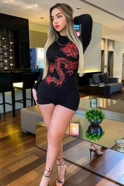 Fashion Nova Rompers Beijing Babe Romper - Black