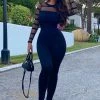 Fashion Nova Brief Preview Fishnet Jumpsuit - Black Skinny Leg Jumpsuits
