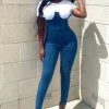 Fashion Nova Brooklyn Denim Jumpsuit - Denim