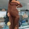 Fashion Nova Jumpsuits Buenos Aires Jumpsuit Cardigan Set - Brown