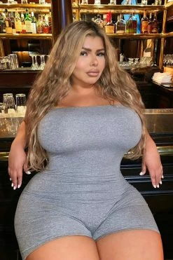 Fashion Nova Buenos Aires Romper - Grey