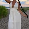Fashion Nova Call Me Later Wide Leg Jumpsuit - White