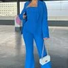 Fashion Nova Jumpsuits Charlotte Blazer Jumpsuit Set - Royal