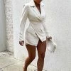 Fashion Nova Rompers City Walks Blazer Romper - Cream