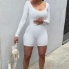 Fashion Nova Daisy Snatched Romper - Off White Rompers