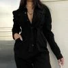 Fashion Nova Dare To Be Casual Denim Jumpsuit - Black Skinny Leg Jumpsuits