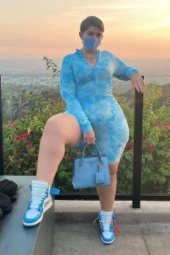 Fashion Nova Rompers Delectable Tie Dye Romper - Blue/combo