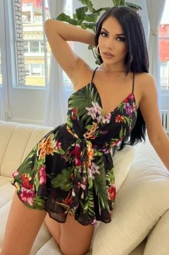Fashion Nova Rompers Dream On Floral Romper - Black/combo