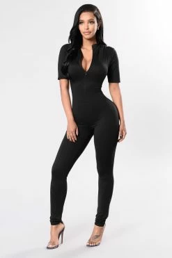 Fashion Nova Jumpsuits Queen Of Hearts Jumpsuit - Black