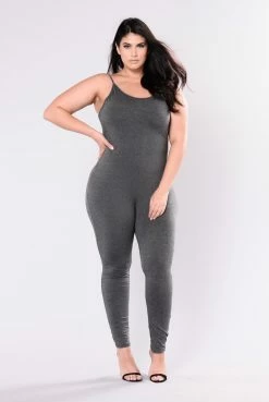 Fashion Nova Nova Season Jumpsuit - Charcoal