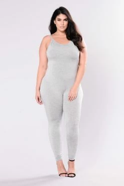 Fashion Nova Jumpsuits Nova Season Jumpsuit - Heather Grey