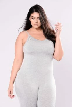 Fashion Nova Jumpsuits Nova Season Jumpsuit - Heather Grey