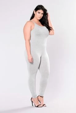 Fashion Nova Jumpsuits Nova Season Jumpsuit - Heather Grey