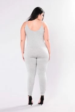 Fashion Nova Jumpsuits Nova Season Jumpsuit - Heather Grey