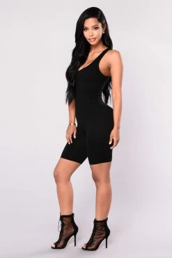 Fashion Nova Remedy For Everything Romper - Black Rompers