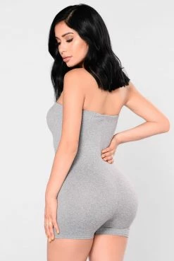 Fashion Nova Buenos Aires Romper - Grey
