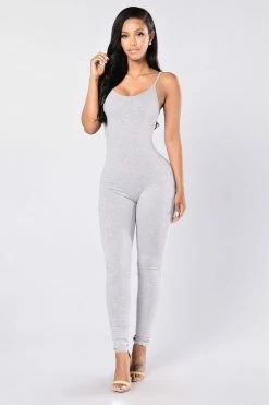 Fashion Nova Jumpsuits Nova Season Jumpsuit - Heather Grey