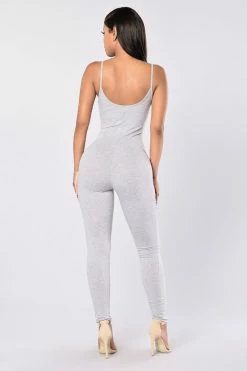 Fashion Nova Jumpsuits Nova Season Jumpsuit - Heather Grey