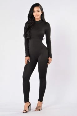 Fashion Nova Frisky Feline Jumpsuit - Black