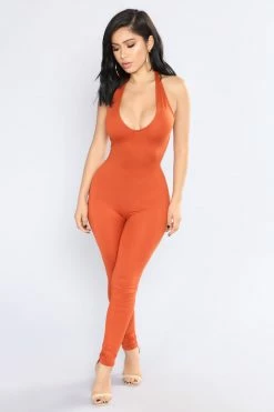Fashion Nova Jumpsuits Tokyo Jumpsuit - Rust