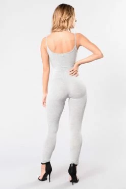 Fashion Nova Jumpsuits Nova Season Jumpsuit - Heather Grey