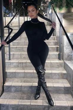 Fashion Nova Fast Moves Jumpsuit - Black