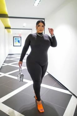 Fashion Nova Frisky Feline Jumpsuit - Black