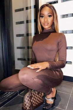 Fashion Nova Jumpsuits Frisky Feline Jumpsuit - Brown