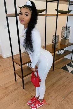 Fashion Nova Frisky Feline Jumpsuit - Ivory Jumpsuits