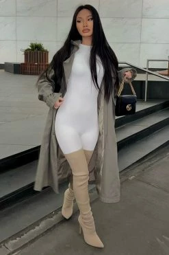 Fashion Nova Frisky Feline Jumpsuit - Ivory Jumpsuits