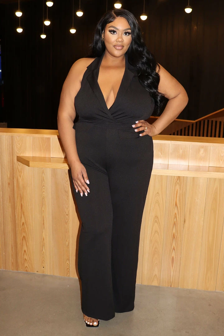 Fashion Nova Jumpsuits Get To Work Jumpsuit - Black