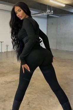 Fashion Nova Houston Hottie Thumbhole Jumpsuit - Black Jumpsuits