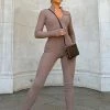 Fashion Nova I Don't Care Rib Jumpsuit - Mocha Jumpsuits