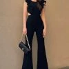 Fashion Nova Janis Denim Jumpsuit - Black Jumpsuits