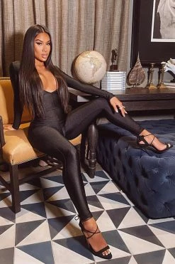 Fashion Nova Jumpin' Into It Jumpsuit - Black Jumpsuits