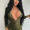 Fashion Nova Kimber Velvet Jumpsuit - Olive