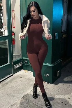 Fashion Nova Jumpsuits Maribel Snatched Jumpsuit - Chestnut