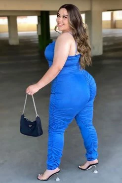 Fashion Nova Jumpsuits Meet My Expectations Denim Jumpsuit - Medium Wash