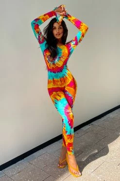 Fashion Nova Multi Purpose Tie Dye Jumpsuit - Multi Color