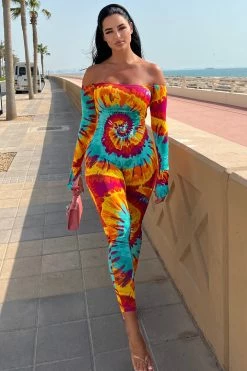 Fashion Nova Multi Purpose Tie Dye Jumpsuit - Multi Color