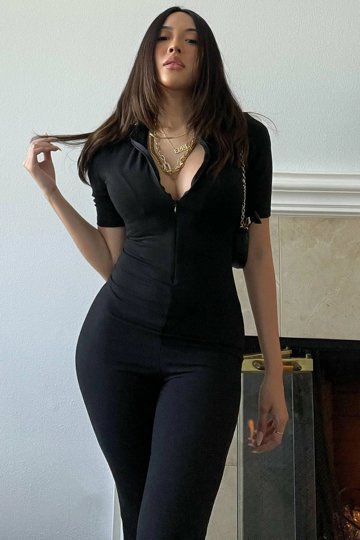 Fashion Nova Jumpsuits Queen Of Hearts Jumpsuit - Black