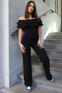 Fashion Nova Ready To Ruffle Jumpsuit - Black Jumpsuits
